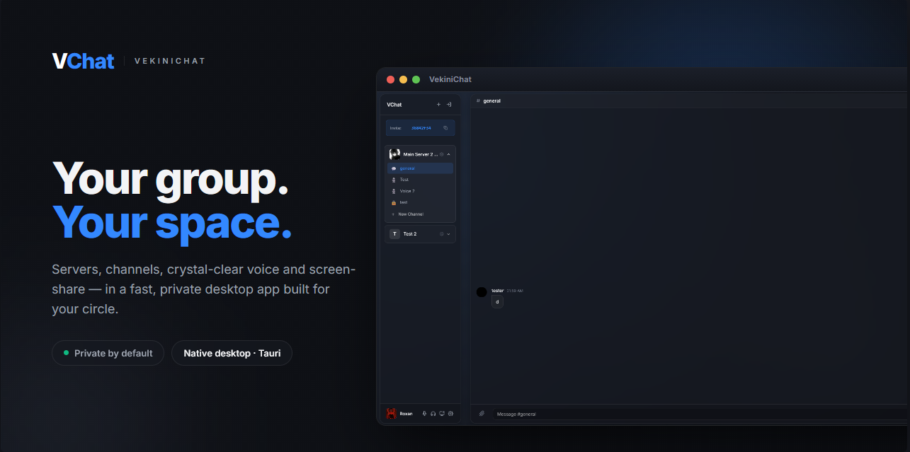 VekiniChat — your group, your space